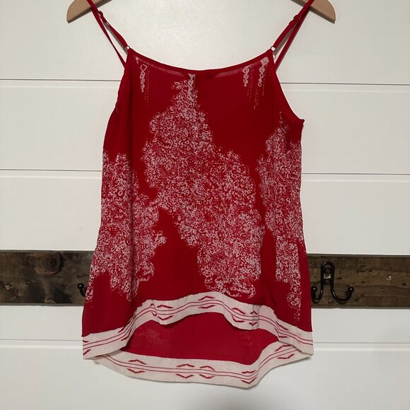CAbi Red Floral Print Spaghetti Strap Tank Top Small - Picture 6 of 6